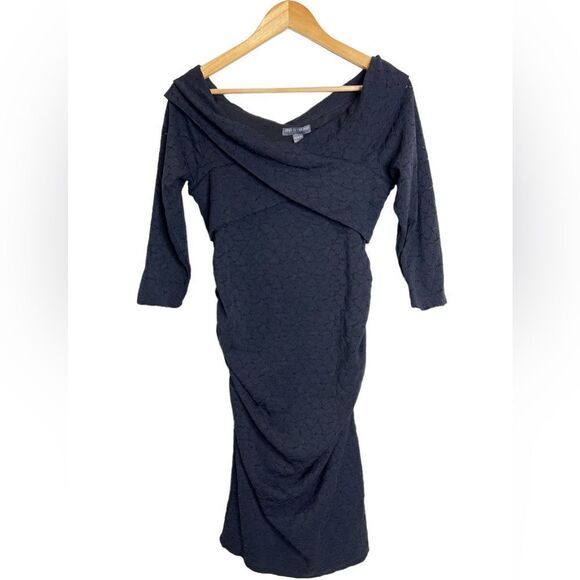 A Pea In The Pod Maternity Dress Black Floral Sz M - Picture 1 of 7